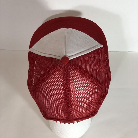 Trucker Hat Redy Seal Red and White, Logo Front Mesh Back Vintage Tire Cap - Picture 5 of 11